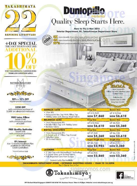 Dunlopillo Mattresses