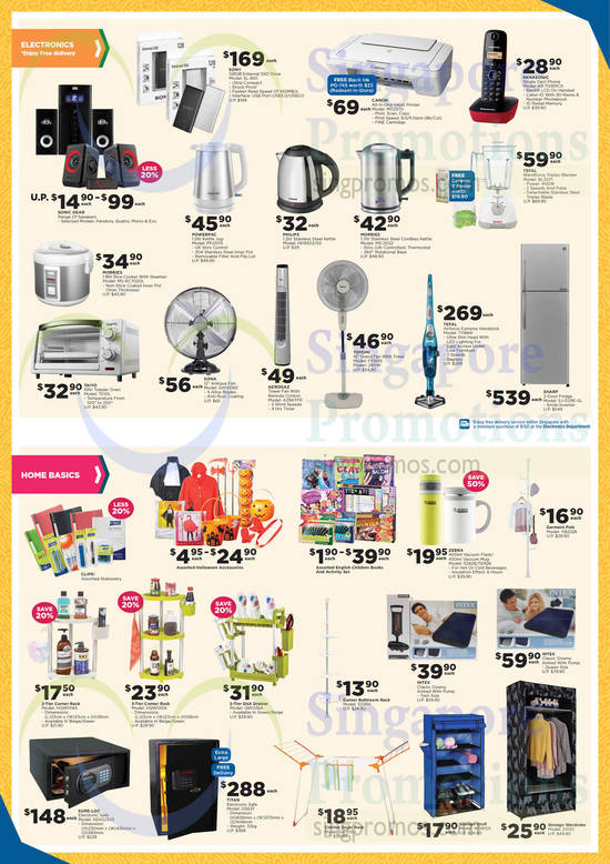 Electronics, Household Appliances, Fans, Printer, Dect Phone, Kettles, Vacuum Cleaner, Fridge, Blender, Panasonic, Canon, Taiyo, Morries, Sona