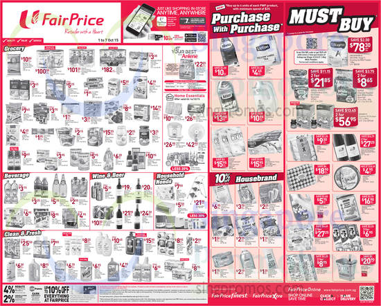 Groceries, Beverages, Wines, Household Needs, Purchase With Purchase, Must Buys, Housebrand Products