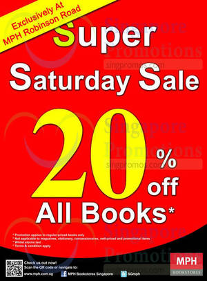 Featured image for (EXPIRED) MPH Bookstores 20% OFF Storewide Saturdays Promo @ Robinson Road 17 – 31 Oct 2015