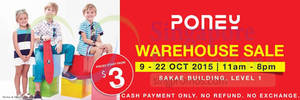 Featured image for (EXPIRED) Poney Warehouse Sale 10 – 22 Oct 2015