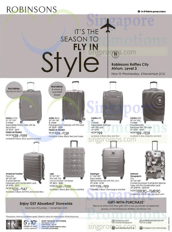 Robinsons Luggages 30 Oct 2015