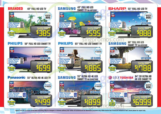 TVs Samsung, Sharp, Philips, LG, Toshiba, Panasonic