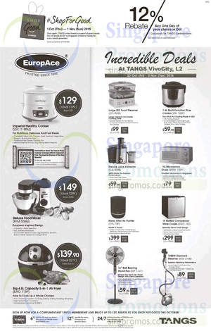 Featured image for (EXPIRED) Europace Home & Kitchen Appliances Offers @ Tangs VivoCity 23 Oct – 3 Nov 2015