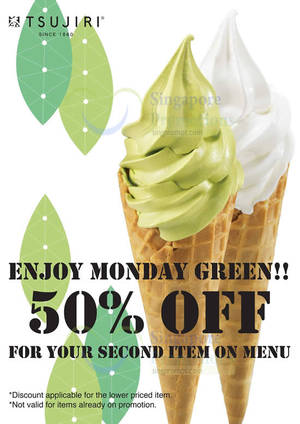 Featured image for (EXPIRED) Tsujiri 50% Off 2nd Item Promo @ 100AM 12 Oct 2015