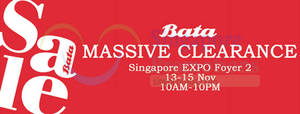 Featured image for (EXPIRED) Bata Massive Clearance @ Singapore Expo 13 – 15 Nov 2015