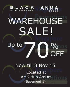 Featured image for (EXPIRED) Black Hammer & Anna Black Warehouse Sale @ AMK Hub 3 – 8 Nov 2015