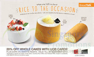 Featured image for BreadTalk New 100% Rice Flour Cake Collection From 14 Nov 2015