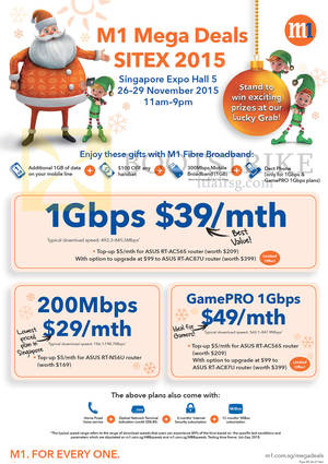 Featured image for M1 SITEX 2015 Home Broadband, Mobile & Other Offers 26 – 29 Nov 2015
