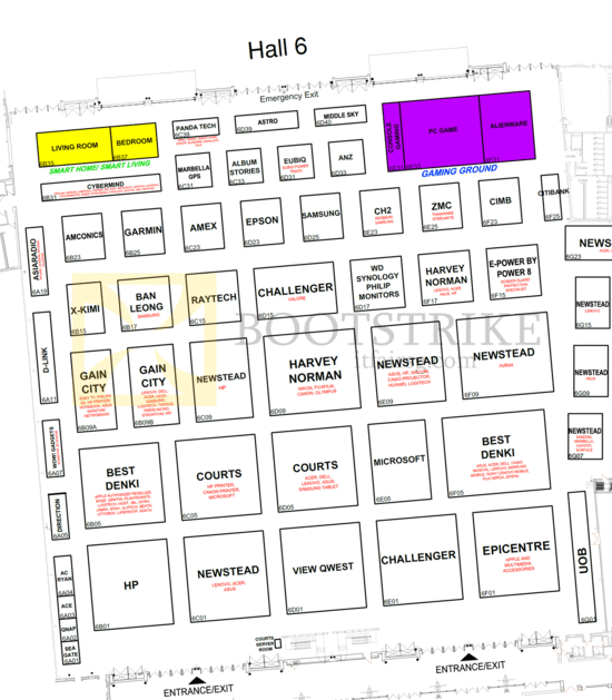 Floor Plan Map Hall 6, Singapore Expo SITEX 2015