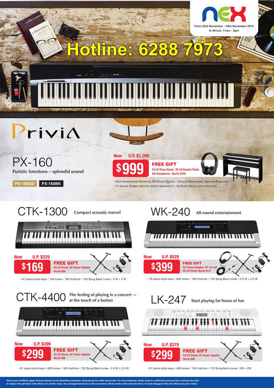 Privia PX-160, CTK-1300, WK-240, CTK-4400, LK-247