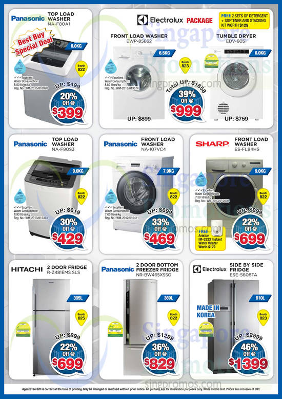 Washers Panasonic, Electrolux, Panasonic, Sharp, Hitachi