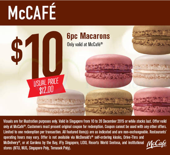 10.00 6pc Macarons (McCafe)