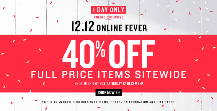 Featured image for Cotton On Women, Kids, Typo & More 40% OFF Storewide 24hr Promo 12 Dec 2015