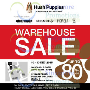 Featured image for (EXPIRED) Hush Puppies Warehouse Sale 10 – 13 Dec 2015
