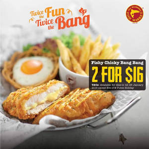 Featured image for (EXPIRED) Manhattan Fish Market $16 for Two Fishy Chicky Bang Bang Promo 23 Dec 2015 – 28 Jan 2016