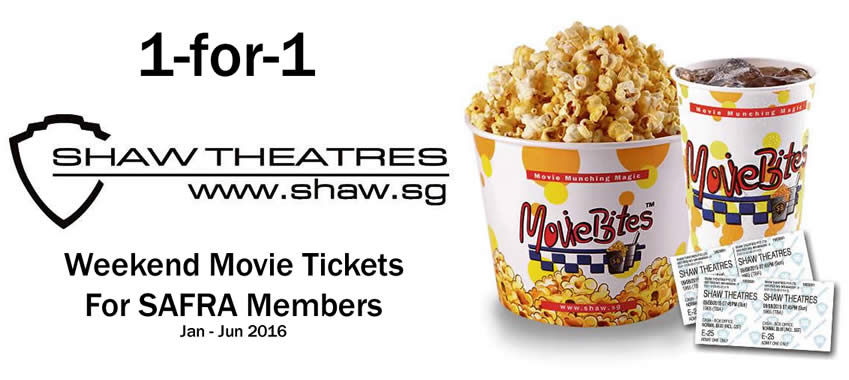 Featured image for Shaw Theatres 1-for-1 Weekend Promotion For SAFRA Members 2 Jan - 26 Jun 2016