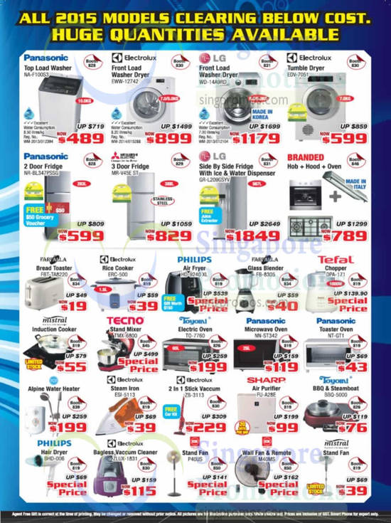 Washers, Fridges, Ovens, Iron, Fans