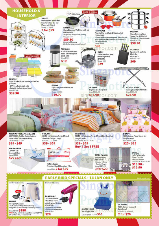 14 Jan Household n Interior, Early Bird Specials