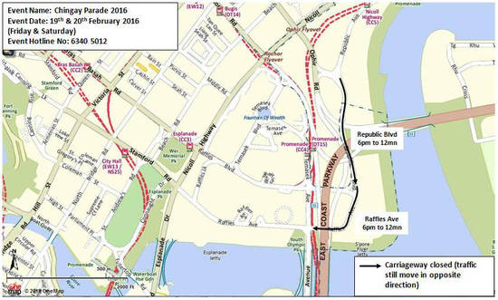 17 Feb Chingay 2016 Road Closure