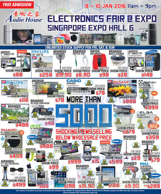 8 Jan 5000 Shocking Items, Unlimited Stock Supply Offers, TVs, Washers, Phones, Notebooks