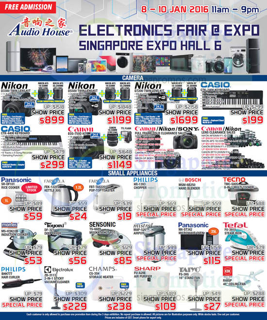 8 Jan Cameras, Small Appliances, Ovens, Fans