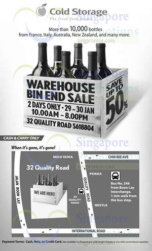 Featured image for (EXPIRED) Cold Storage Wines Warehouse Bin End Sale 29 – 30 Jan 2016
