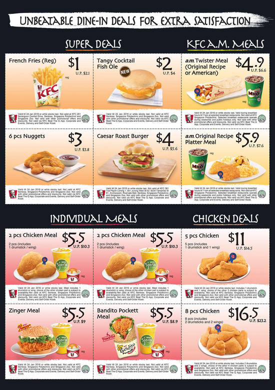 KFC All Coupons 4 Jan 2016