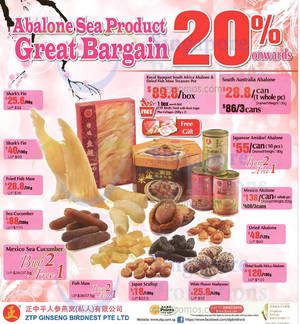 Featured image for (EXPIRED) ZTP Ginseng Birdnest Over 20% Off Abalones From 21 Jan 2016