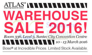 Featured image for Atlas (Bose) Warehouse Sale @ Suntec 11 – 13 Mar 2016