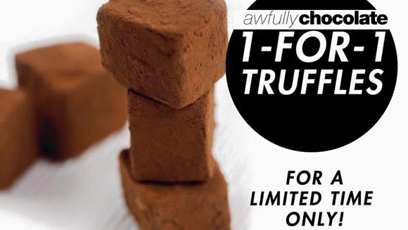 Featured image for Awfully Chocolate 1-for-1 Truffles 15 - 29 Feb 2016