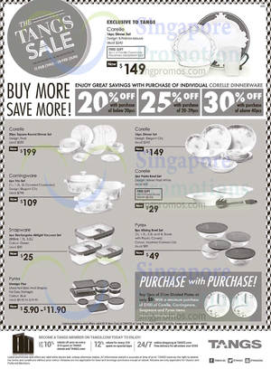 Featured image for Corelle, Corningware & Pyrex Cookware Offers @ Tangs 25 Feb – 8 Mar 2016