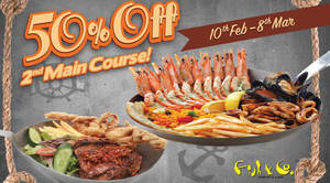 Featured image for Fish & Co 50% Off 2nd Main Course (Weekdays) 10 Feb – 8 Mar 2016