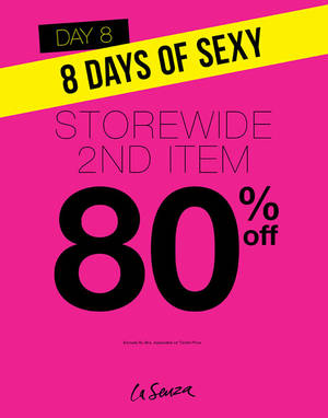 Featured image for La Senza 80% OFF 2nd Item Storewide 1-Day Promo 6 Feb 2016