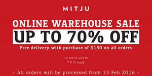 Featured image for Mitju Warehouse Sale (Online) 10 – 14 Feb 2016