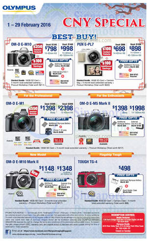 Featured image for (EXPIRED) Olympus Digital Cameras Offers 1 – 29 Feb 2016