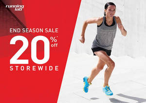 Featured image for Running Lab 20% Off Storewide End of Season Sale 19 – 29 Feb 2016