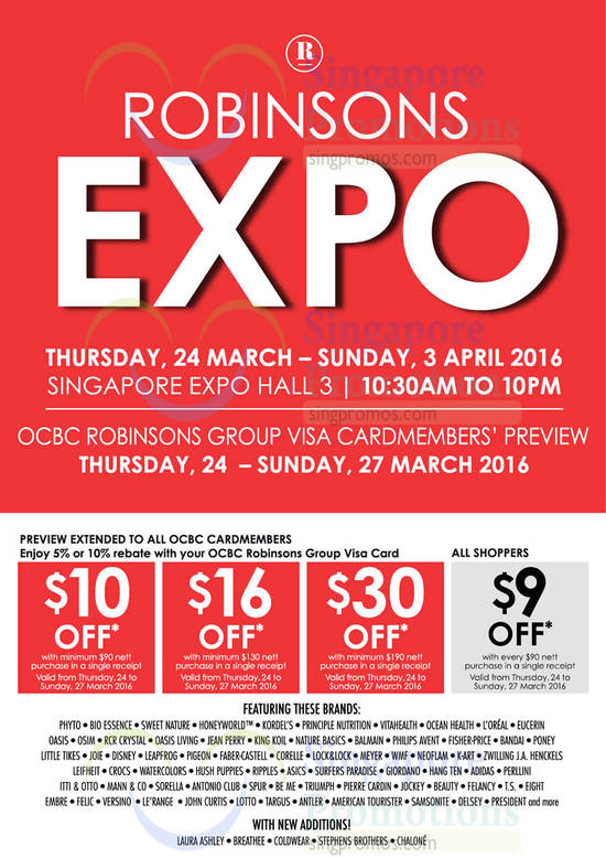 23 Mar OCBC Cardmember Discount, All Shoppers Discount, Participating Brands