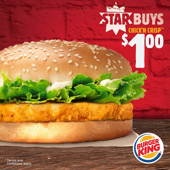 Burger King 30 Mar 2016 » Burger King $1 Chick’n Crisp Burger From 30 ...