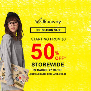 Featured image for (EXPIRED) JRunway 50% Off Storewide 24 – 27 Mar 2016