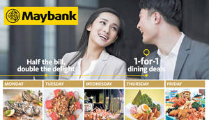 Featured image for (EXPIRED) Maybank 1-for-1 Daily Dining Deals & Treats on Weekdays From 1 Apr – 30 Dec 2016