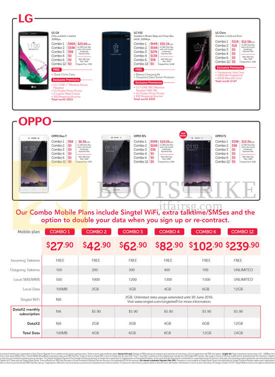 Mobile Phones, Combo Plans LG, Oppo, G4, V10, Class, Neo7, R7s, F1, Combo 1, 2, 3, 4, 6, 12