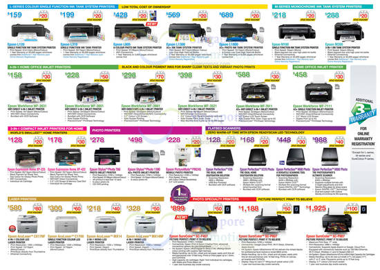 Printers Ink Tank System, Monochrome, 4-in-1, Inkjet, Photo, Laser, AcuLaser, Espression Home, Style Photo, Perfection Scanenrs