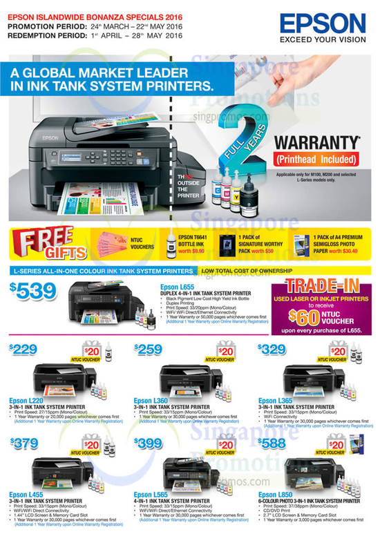 Printers L-Series Ink Tank System, Inkjet