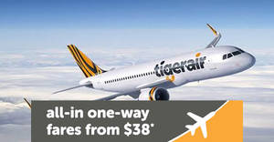 Featured image for (EXPIRED) TigerAir fr $38 all-in Promo Fares 22 – 27 Mar 2016