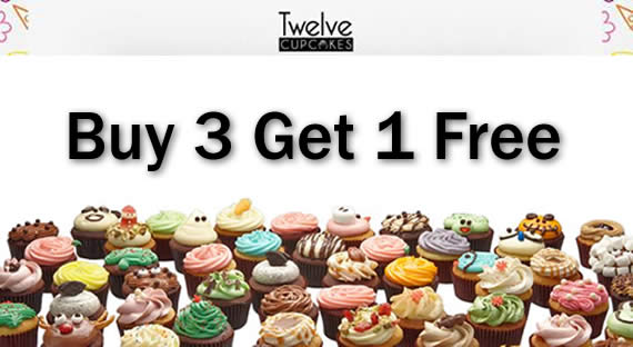 Featured image for Twelve Cupcakes Buy 3 Get 1 FREE Promo 14 - 20 Mar 2016