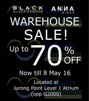 Featured image for (EXPIRED) Black Hammer & Anna Black Warehouse Sale at Jurong Point from 25 Apr – 8 May 2016