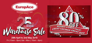 Featured image for (EXPIRED) Europace Warehouse Clearance Sale from 29 Apr – 2 May 2016