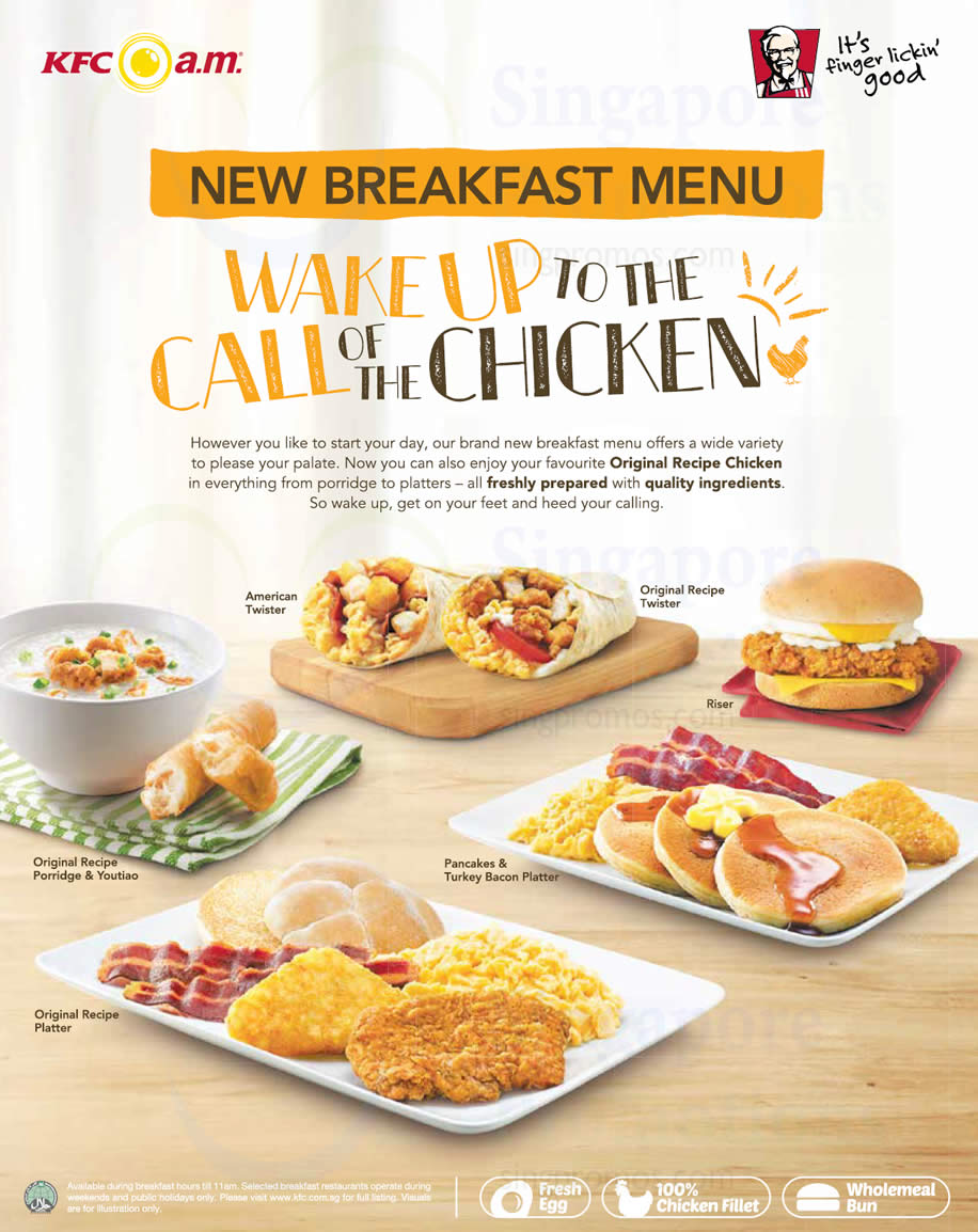 Kfc breakfast menu usa