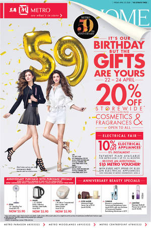 Featured image for (EXPIRED) Metro 20% Off Storewide Promotion 22 – 24 Apr 2016